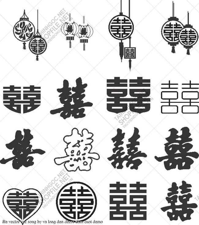 file vector cnc song hy va long den decor dam cuoi